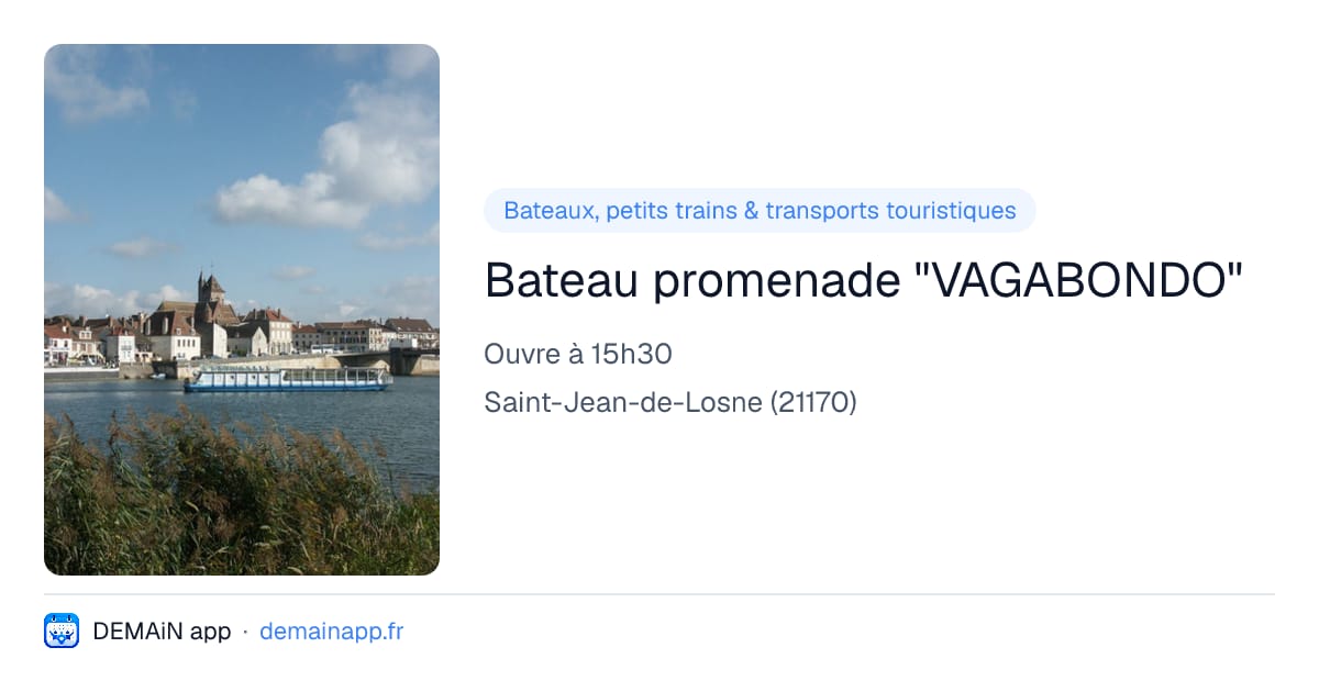 Bateau promenade "VAGABONDO" — Saint-Jean-de-Losne