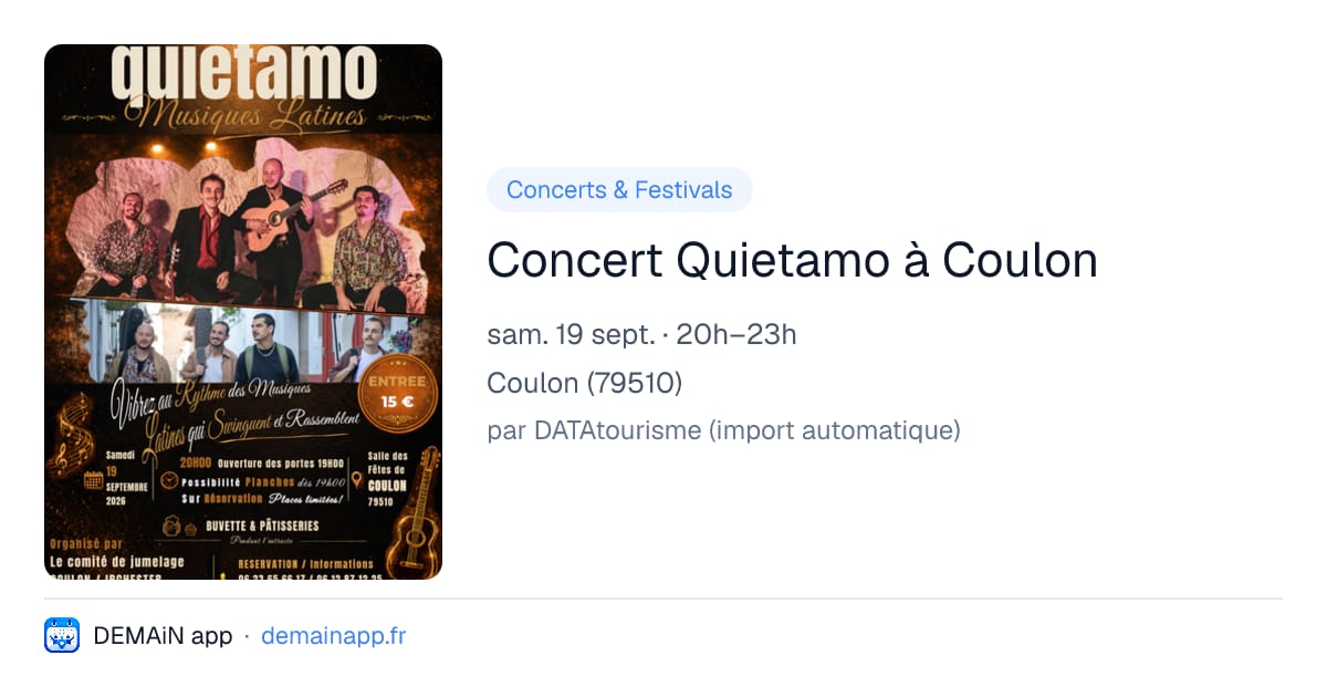 Concert Quietamo à Coulon — Coulon