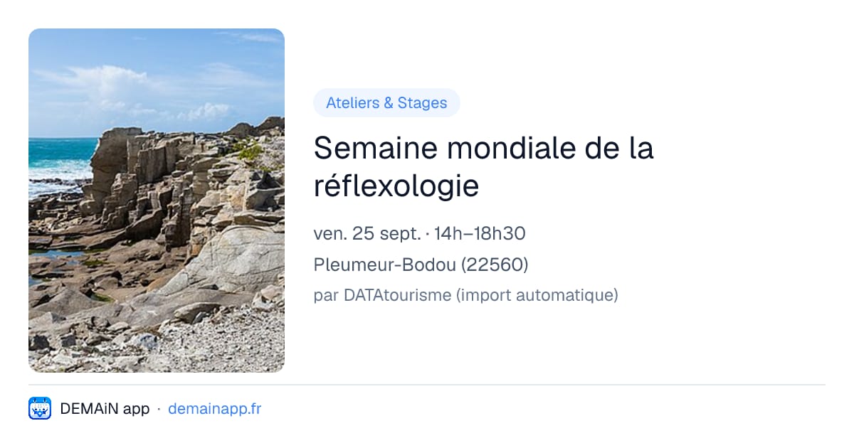 Semaine mondiale de la réflexologie — Pleumeur-Bodou