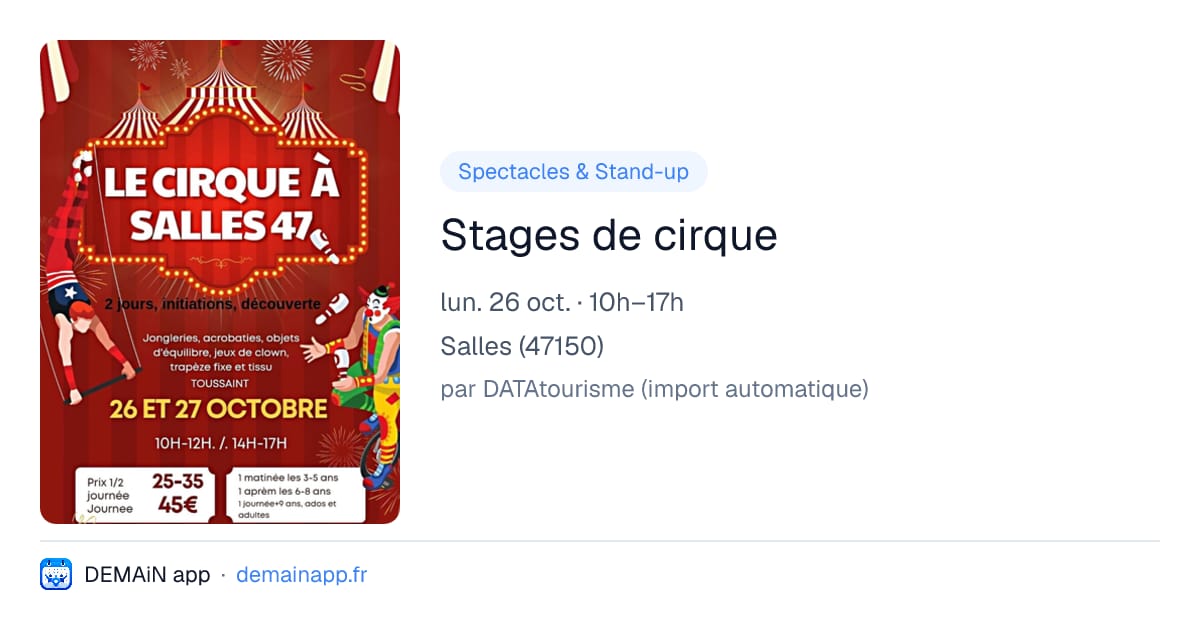 Stages de cirque — Salles