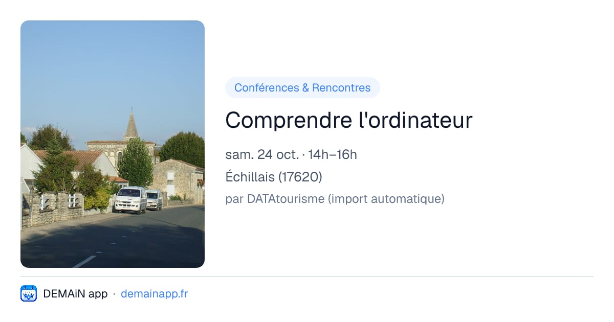 Comprendre l'ordinateur — Échillais