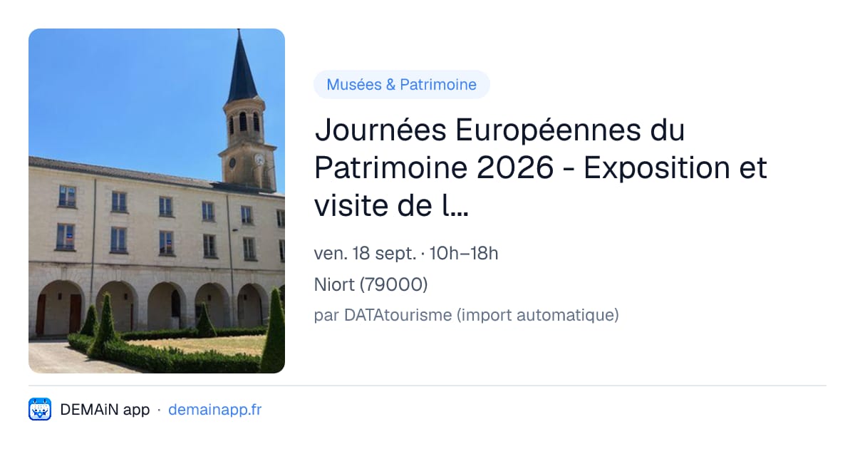Journées Européennes du Patrimoine 2026 - Exposition et visite de la chapelle Saint-Esprit à Niort — Niort