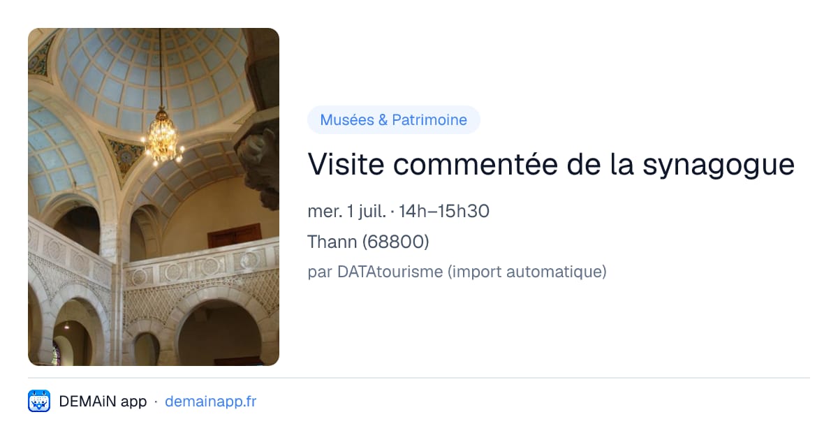 Visite commentée de la synagogue — Thann