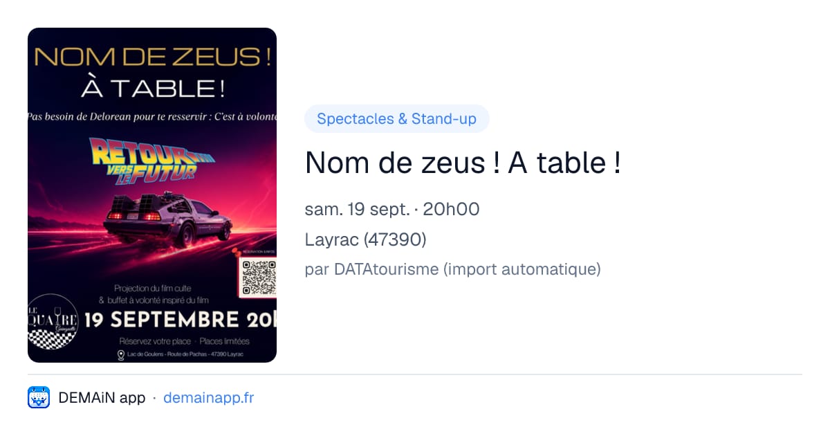 Nom de zeus ! A table ! — Layrac