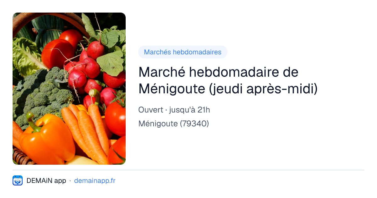 Marché hebdomadaire de Ménigoute (jeudi après-midi) — Ménigoute