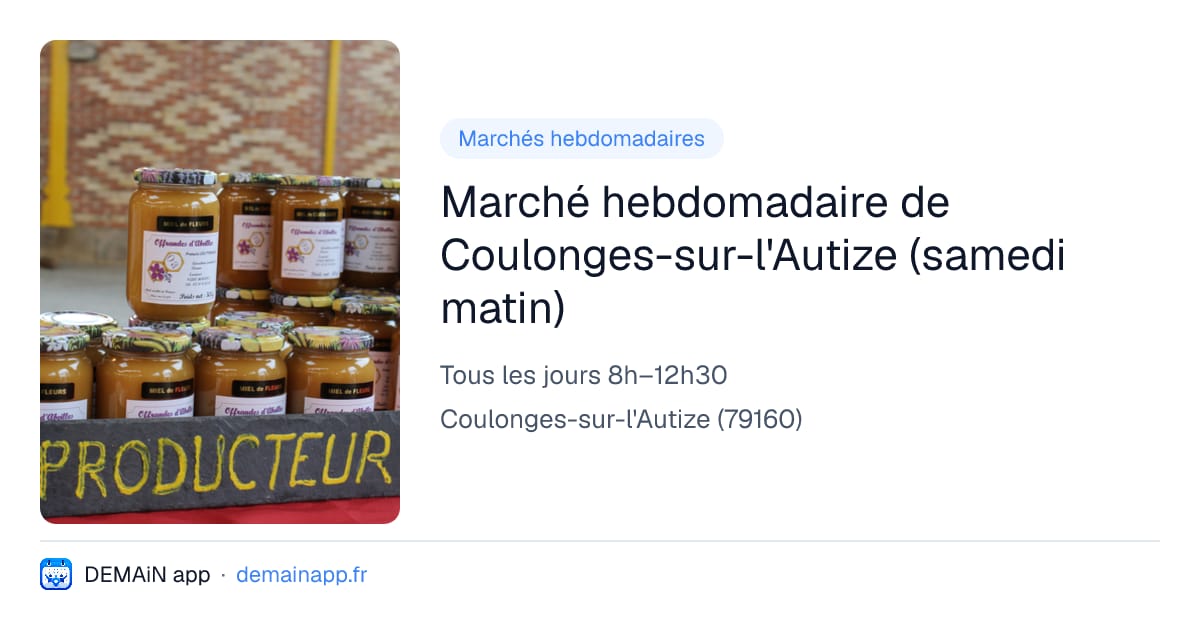 Marché hebdomadaire de Coulonges-sur-l'Autize (samedi matin) — Coulonges-sur-l'Autize