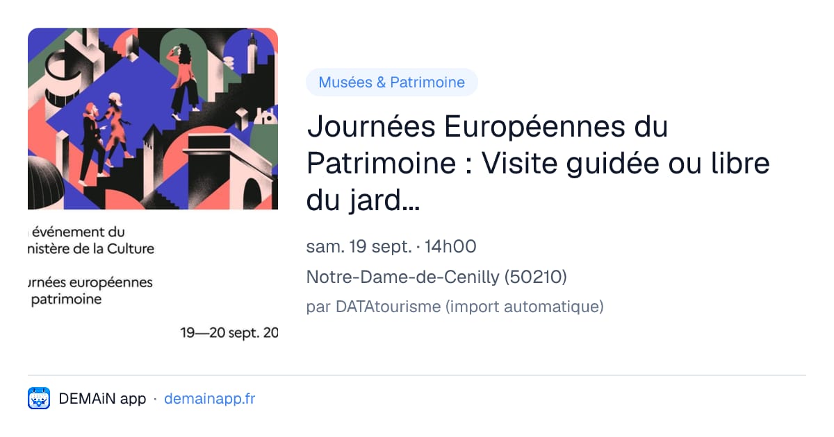Journées Européennes du Patrimoine : Visite guidée ou libre du jardin du Revers — Notre-Dame-de-Cenilly