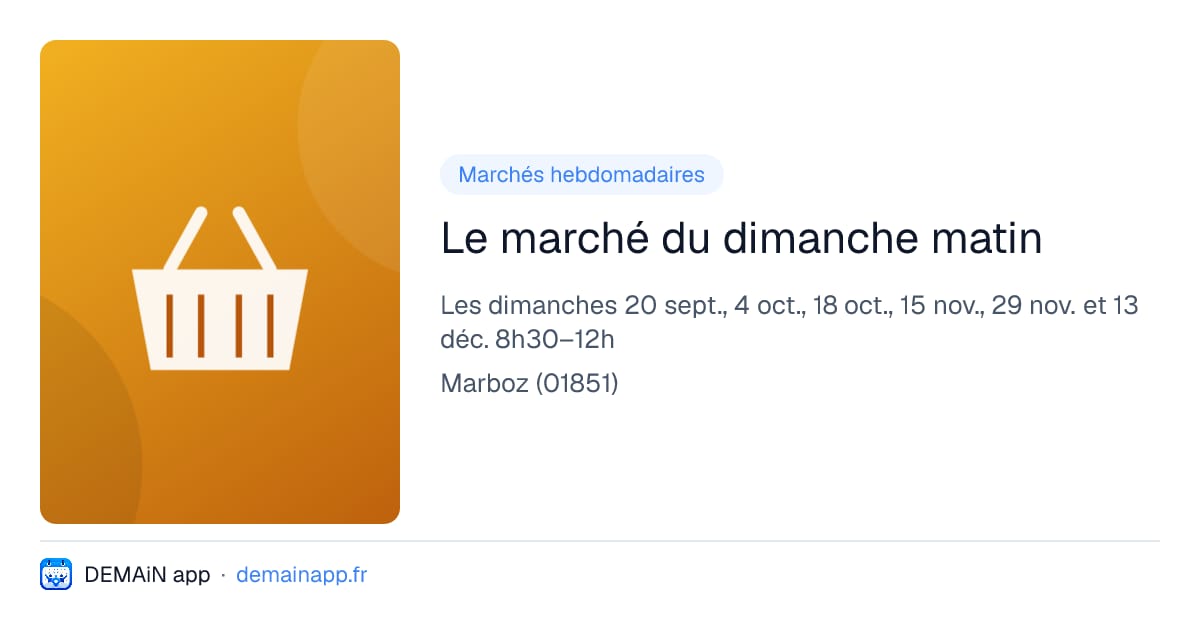 Le marché du dimanche matin — Marboz