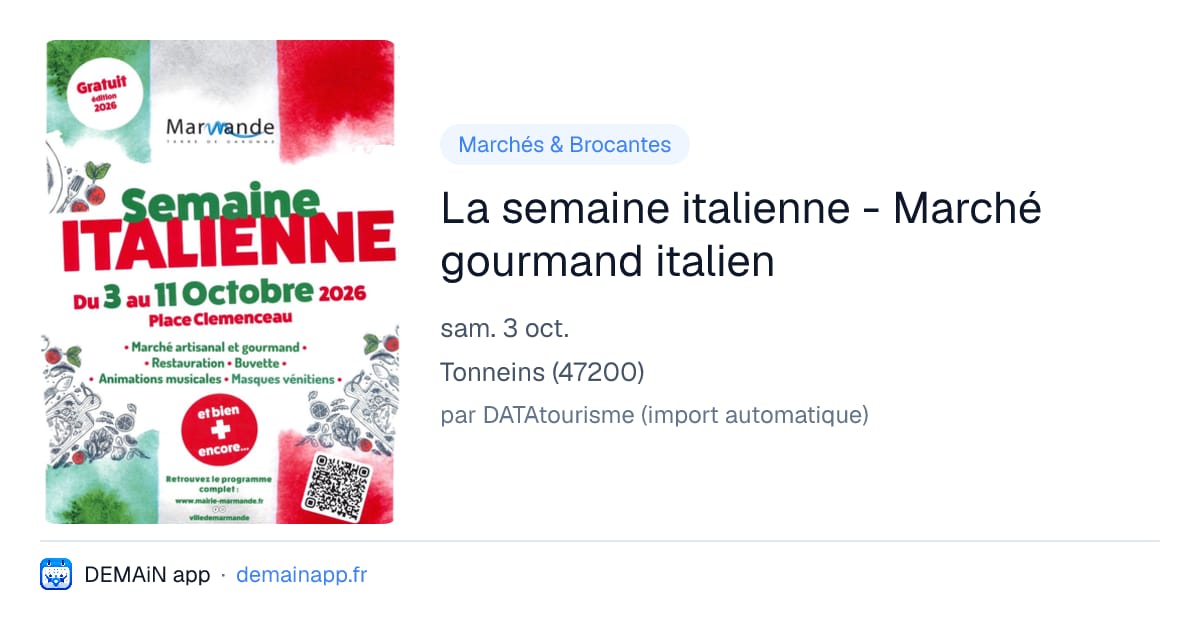 La semaine italienne - Marché gourmand italien — Tonneins