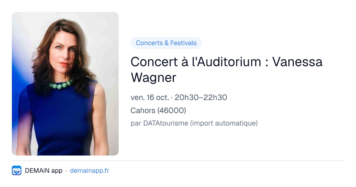 Concert à l'Auditorium : Vanessa Wagner — Cahors