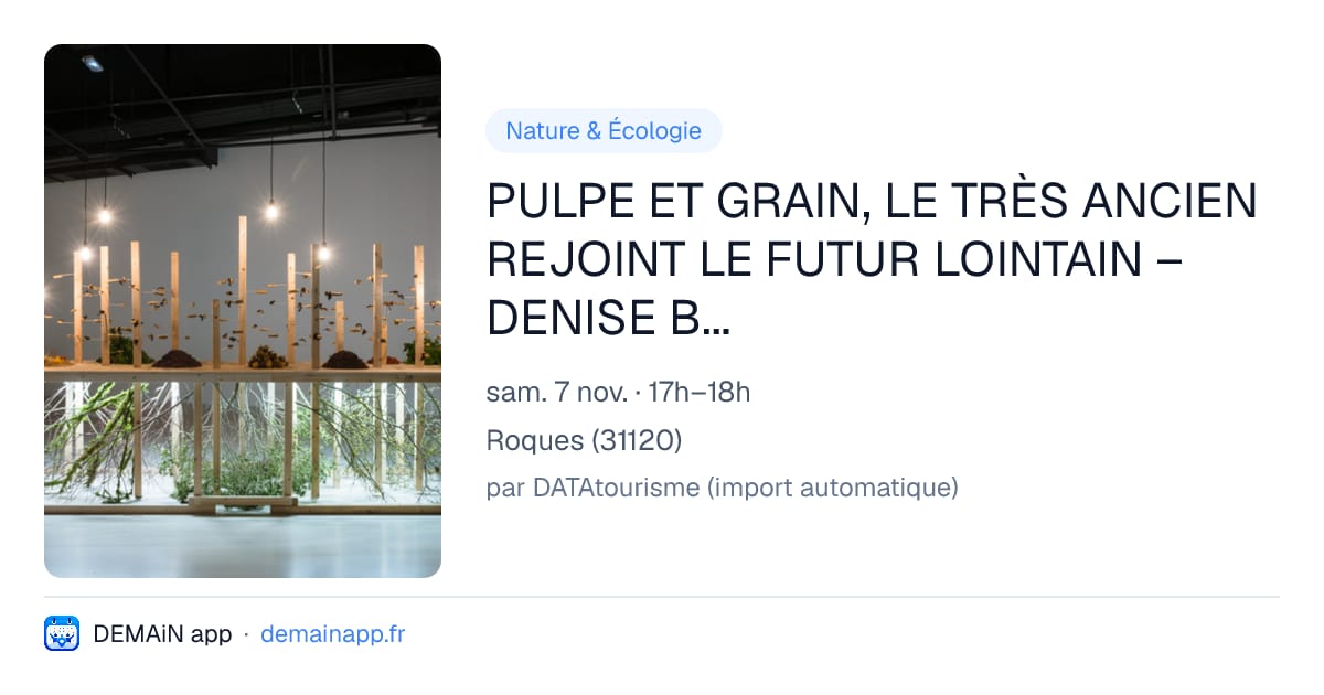 PULPE ET GRAIN, LE TRÈS ANCIEN REJOINT LE FUTUR LOINTAIN – DENISE BRESCIANI — Roques