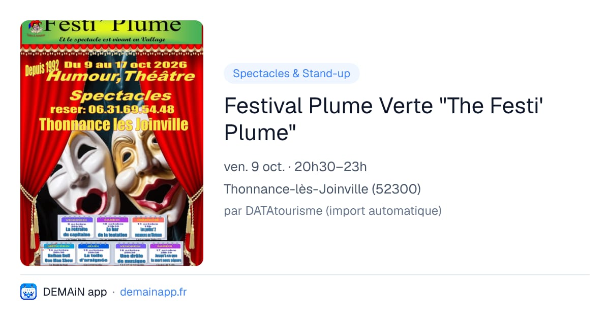 Festival Plume Verte "The Festi' Plume" — Thonnance-lès-Joinville