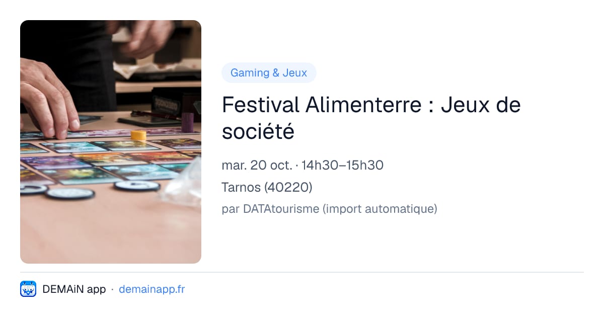 Festival Alimenterre : Jeux de société — Tarnos