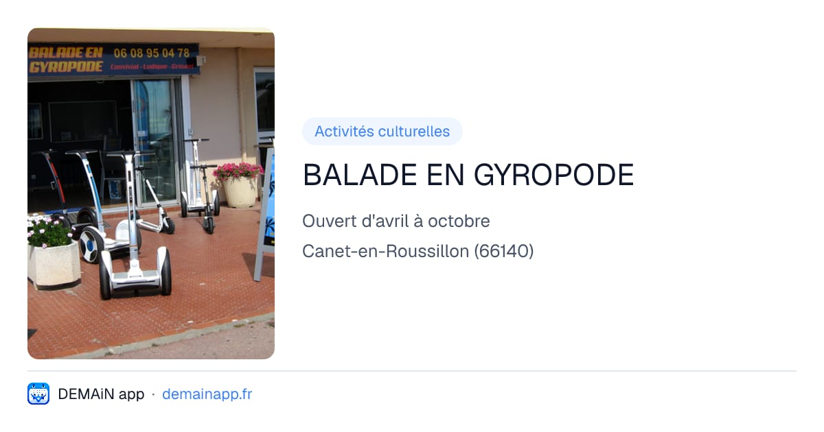 BALADE EN GYROPODE — Canet-en-Roussillon
