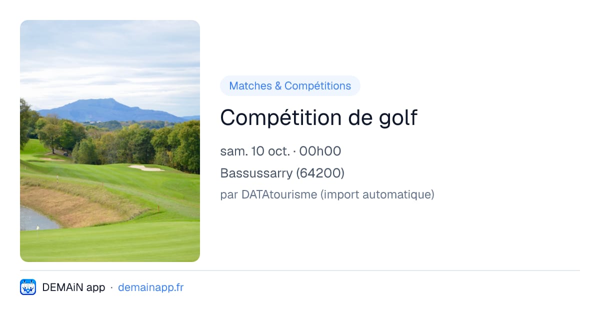Compétition de golf — Bassussarry