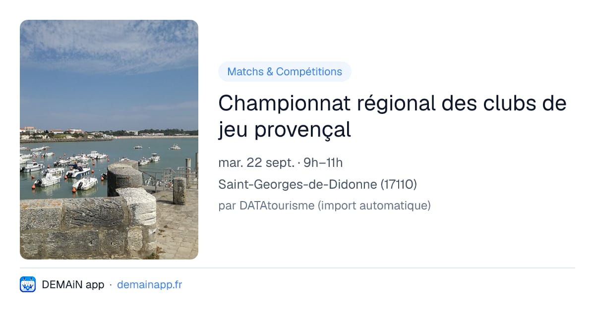 Championnat régional des clubs de jeu provençal — Saint-Georges-de-Didonne