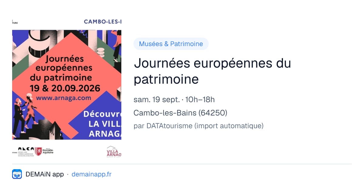 Journées européennes du patrimoine — Cambo-les-Bains