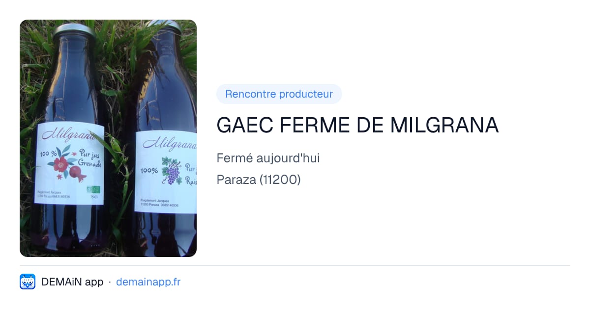 GAEC FERME DE MILGRANA — Paraza