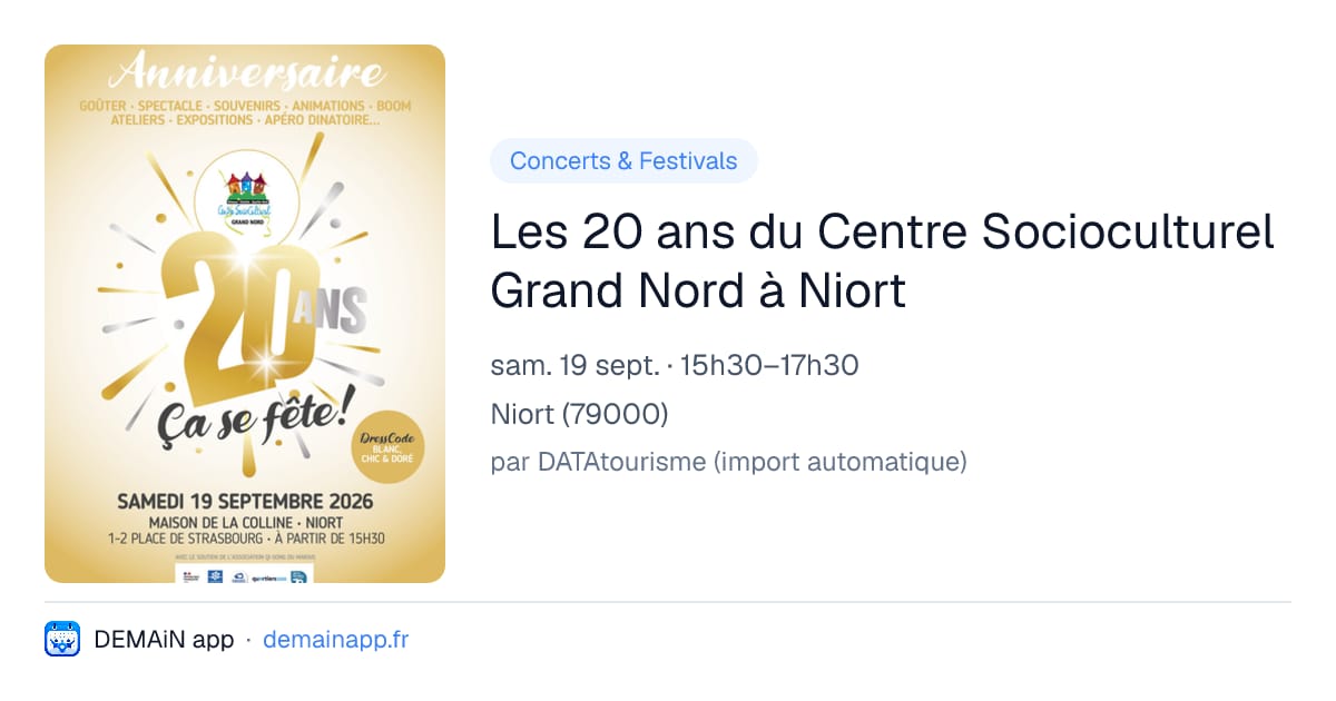 Les 20 ans du Centre Socioculturel Grand Nord à Niort — Niort