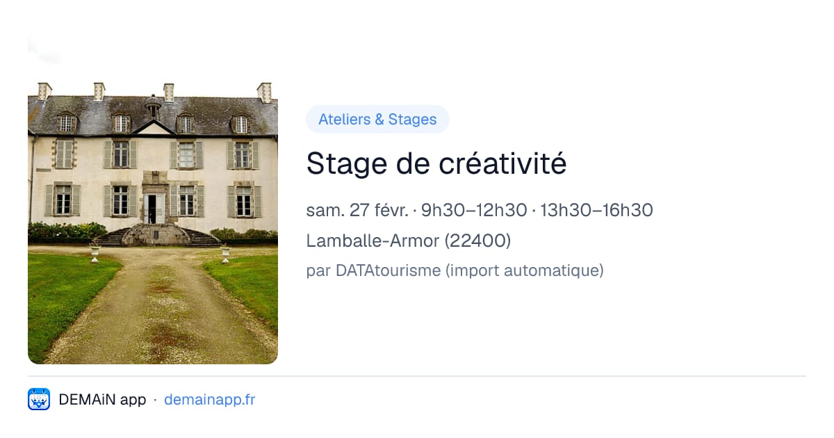Stage de créativité — Lamballe-Armor