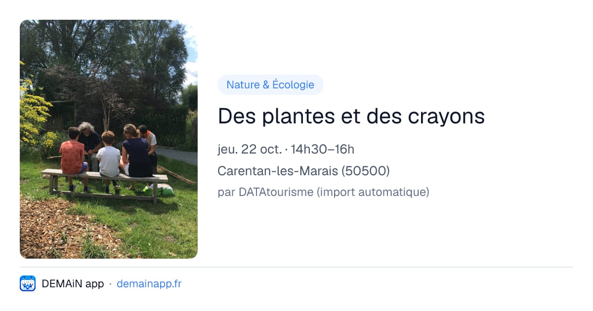 Des plantes et des crayons — Carentan-les-Marais