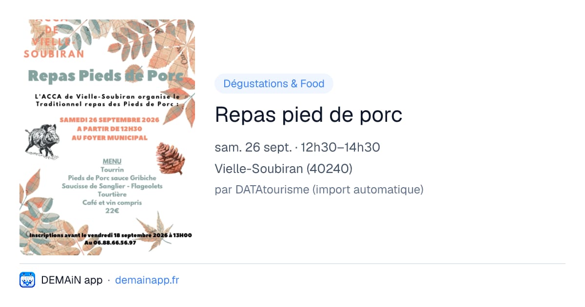 Repas pied de porc — Vielle-Soubiran