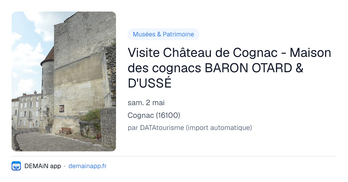 Visite Château de Cognac - Maison des cognacs BARON OTARD & D'USSÉ — Cognac