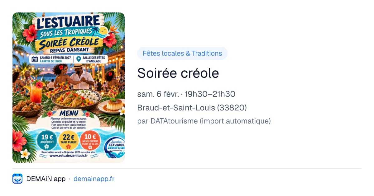 Soirée créole — Braud-et-Saint-Louis