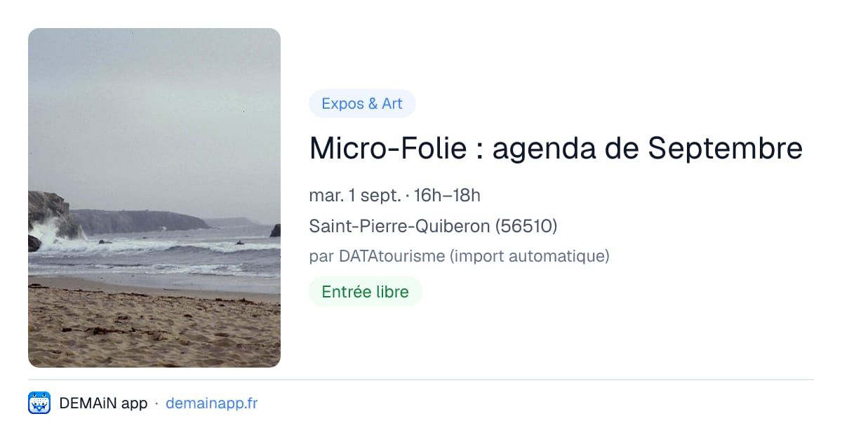Micro-Folie : agenda de Septembre — Saint-Pierre-Quiberon