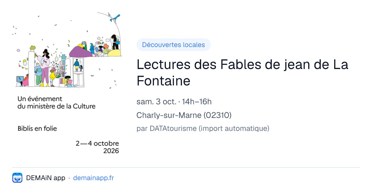 Lectures des Fables de jean de La Fontaine — Charly-sur-Marne