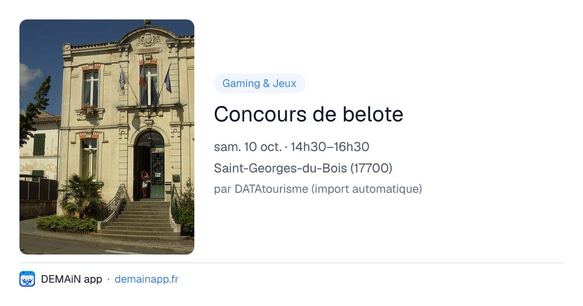 Concours de belote — Saint-Georges-du-Bois
