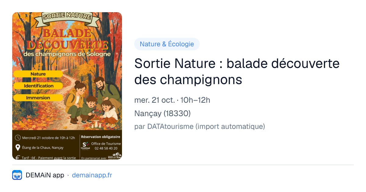 Sortie Nature : balade découverte des champignons — Nançay