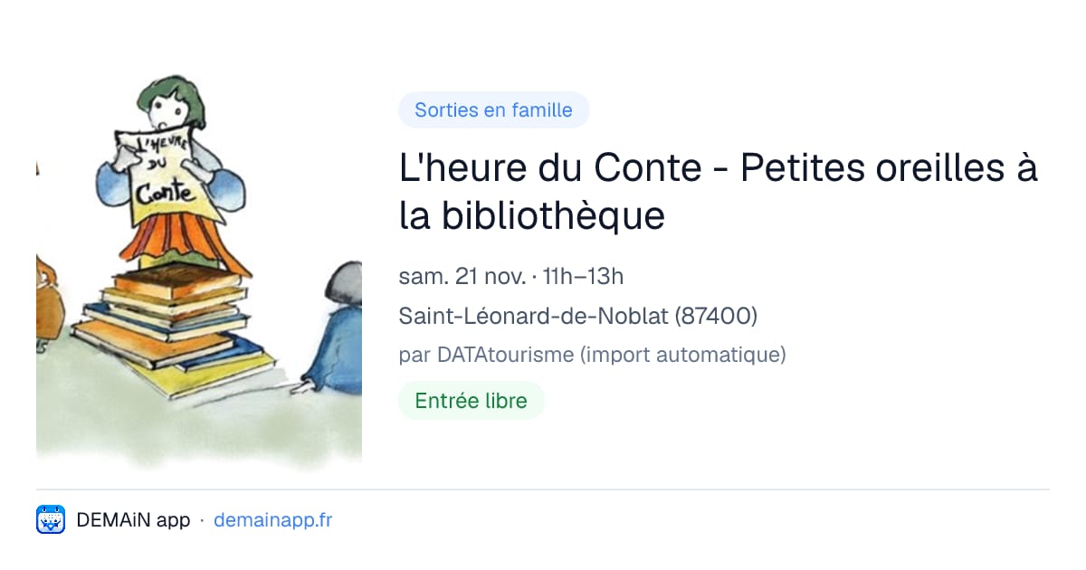 L'heure du Conte - Petites oreilles à la bibliothèque — Saint-Léonard-de-Noblat