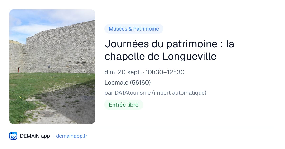 Journées du patrimoine : la chapelle de Longueville — Locmalo