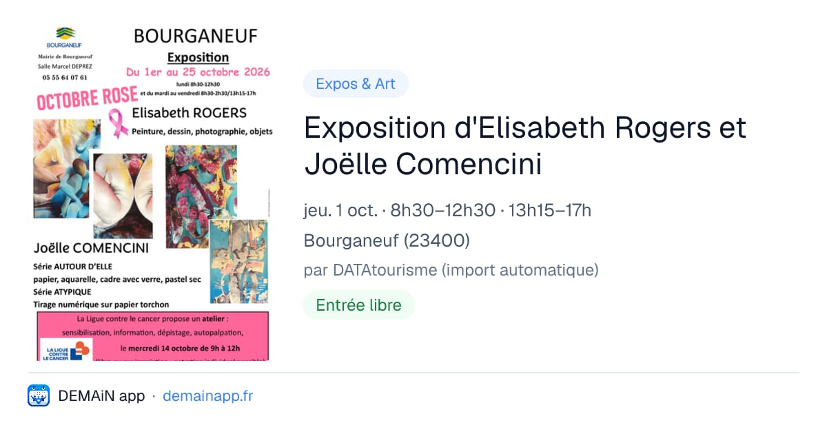Exposition d'Elisabeth Rogers et Joëlle Comencini — Bourganeuf