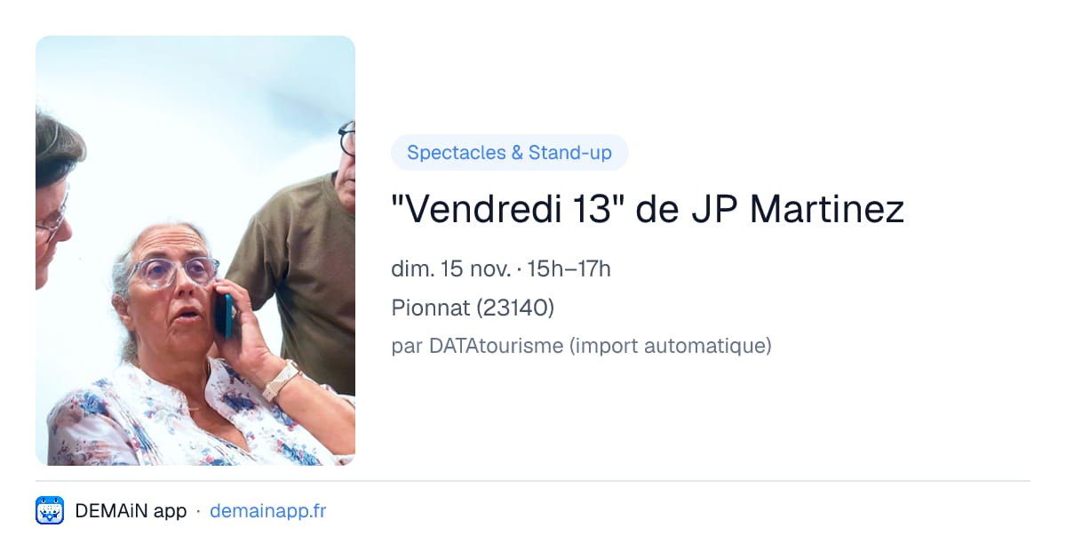 "Vendredi 13" de JP Martinez — Pionnat