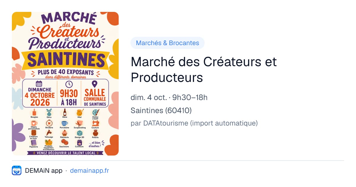 Marché des Créateurs et Producteurs — Saintines