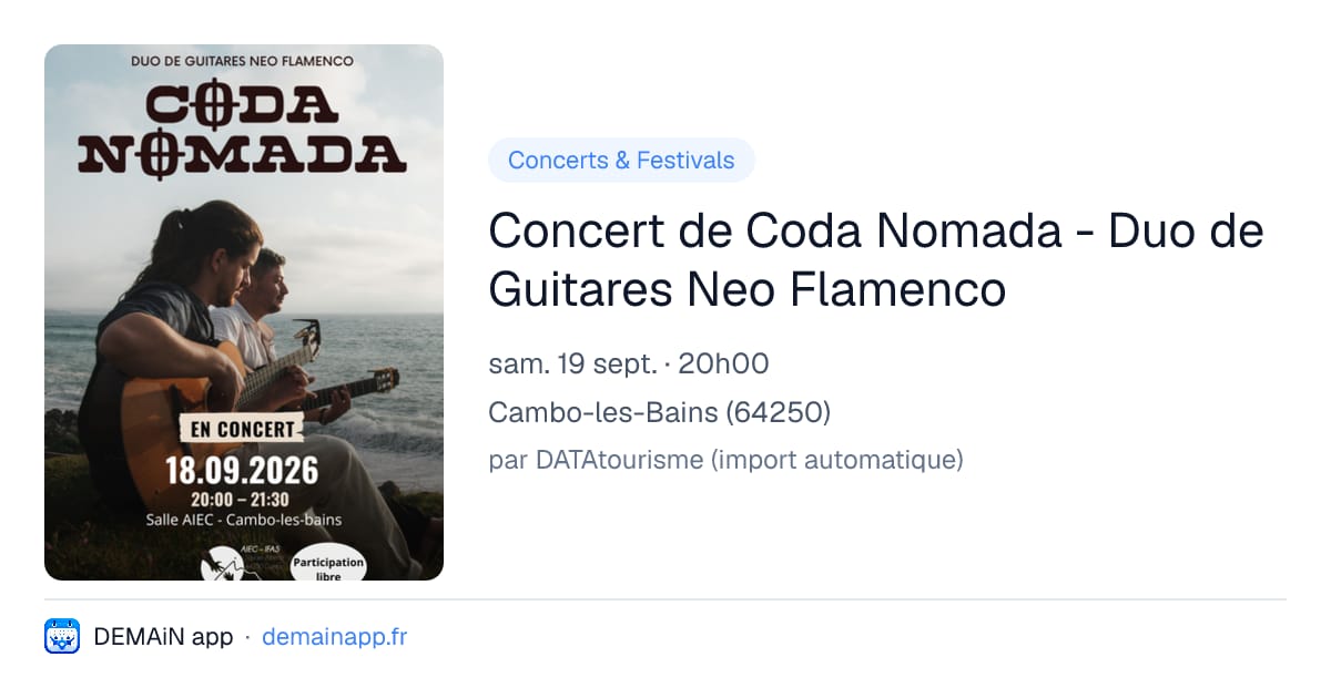 Concert de Coda Nomada - Duo de Guitares Neo Flamenco — Cambo-les-Bains