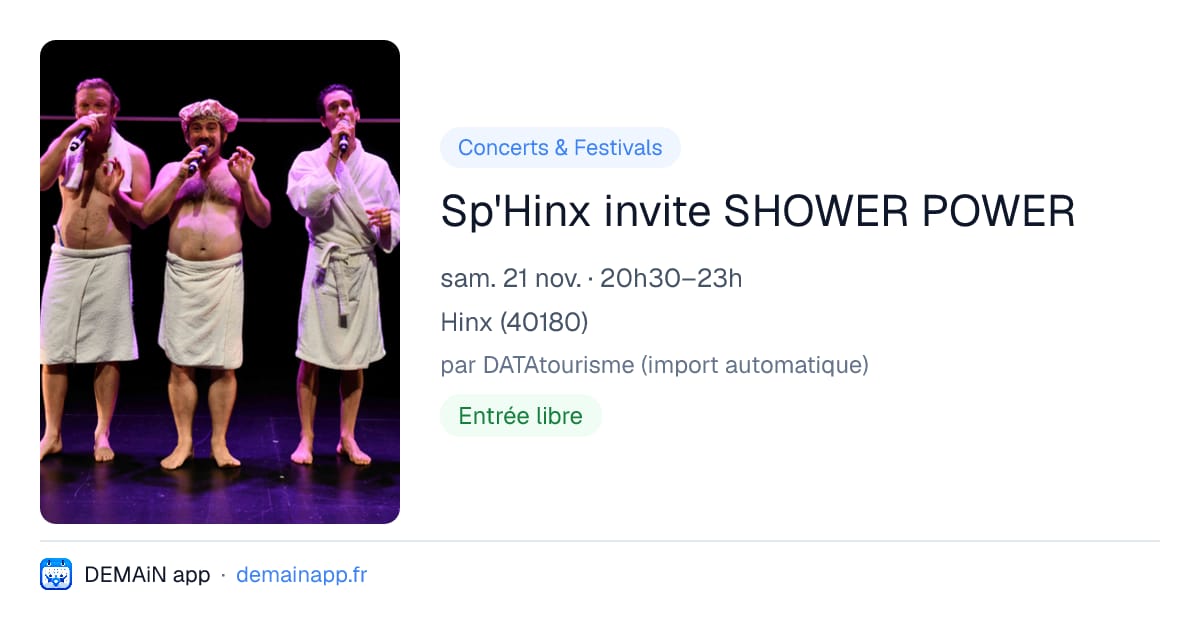 Sp'Hinx invite SHOWER POWER — Hinx