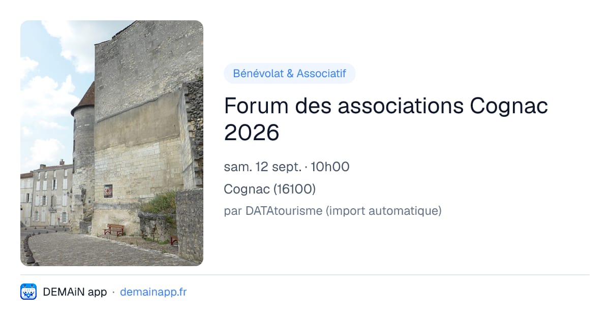 Forum des associations Cognac 2026 — Cognac
