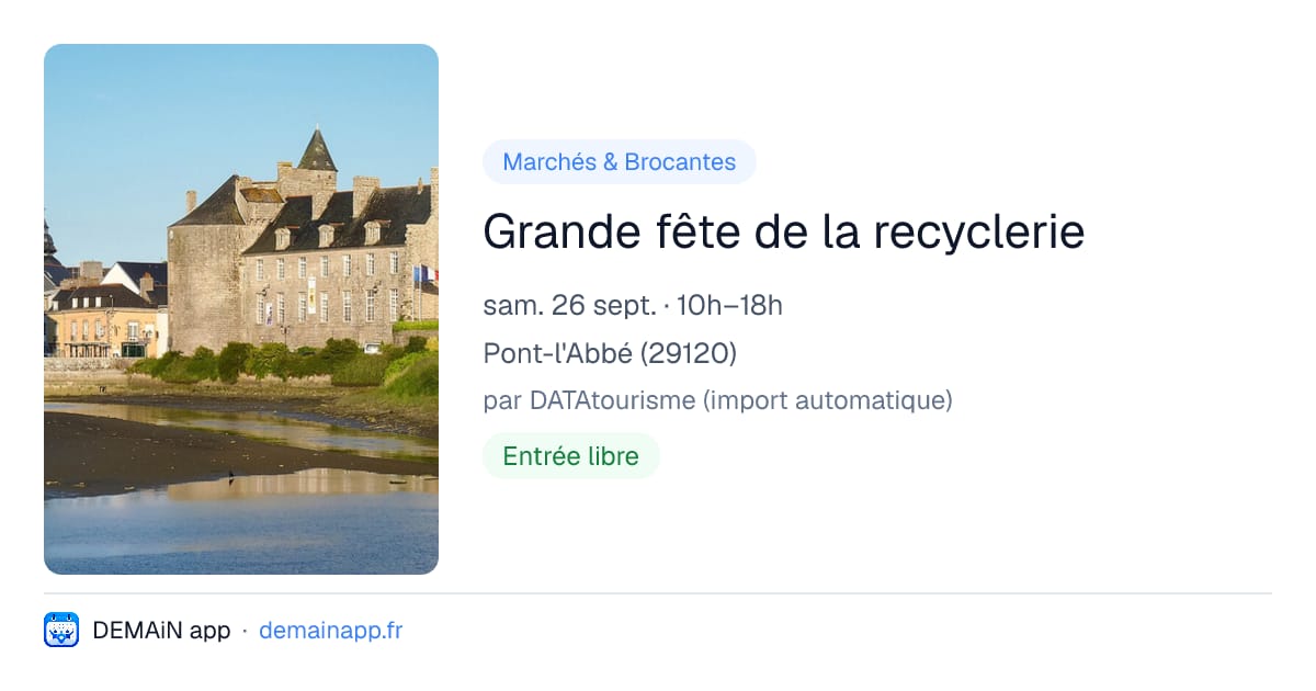 Grande fête de la recyclerie — Pont-l'Abbé