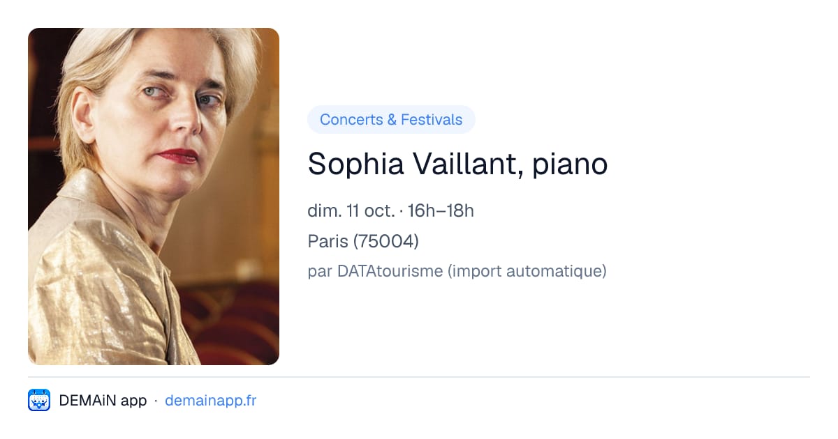 Sophia Vaillant, piano — Paris