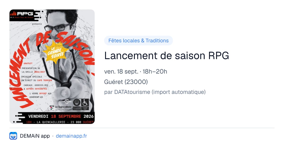 Lancement de saison RPG — Guéret