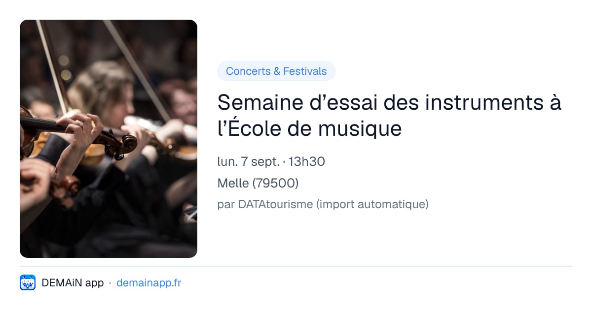 Semaine d’essai des instruments à l’École de musique — Melle