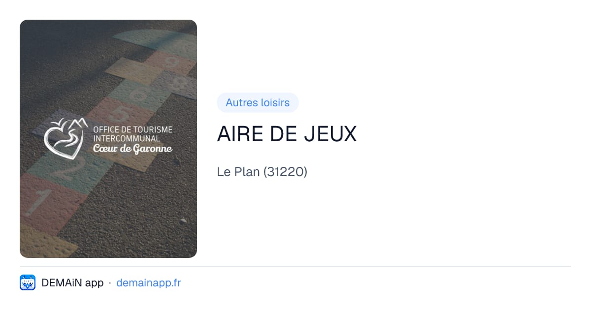 AIRE DE JEUX — Le Plan