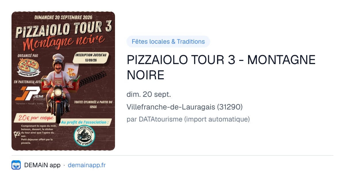 PIZZAIOLO TOUR 3 - MONTAGNE NOIRE — Villefranche-de-Lauragais