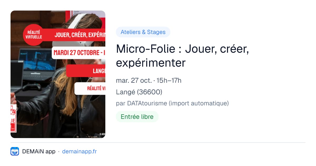 Micro-Folie : Jouer, créer, expérimenter — Langé