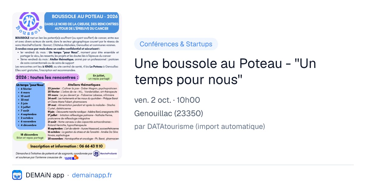 Une boussole au Poteau - ''Un temps pour nous'' — Genouillac