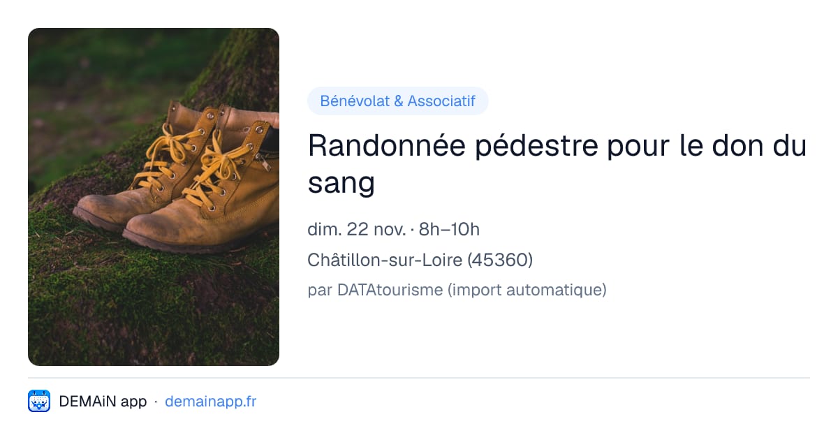 Randonnée pédestre pour le don du sang — Châtillon-sur-Loire