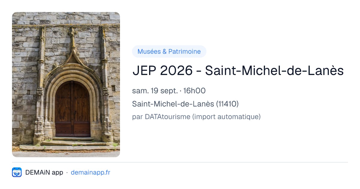 JEP 2026 - Saint-Michel-de-Lanès — Saint-Michel-de-Lanès